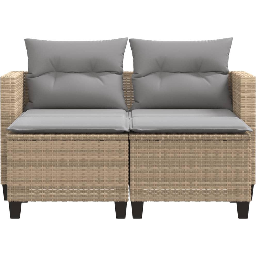 Thumbnail - VidaXL, Gartenlounge, Gartensofa 2-Sitzer mit Hockern