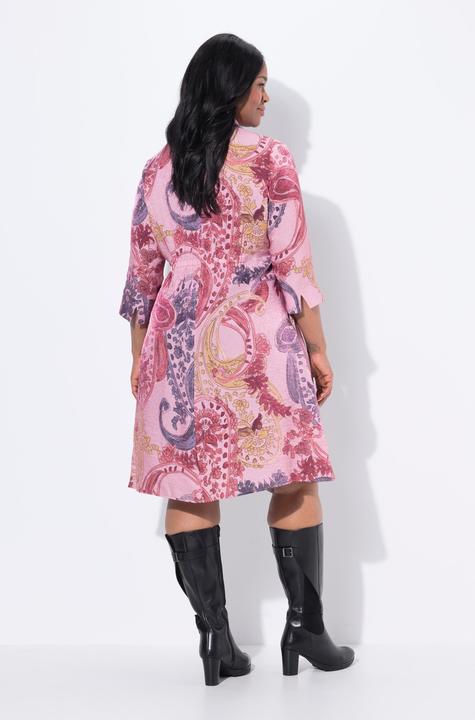 Produktbild Ulla Popken Kleid, A-Linie, Kelchkragen, V-Ausschnitt, 3/4-Arm (42, 44)