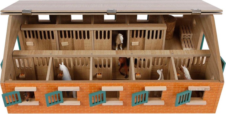 Actual product image Sombo Horse stable wood with 9 horse stables 1:32