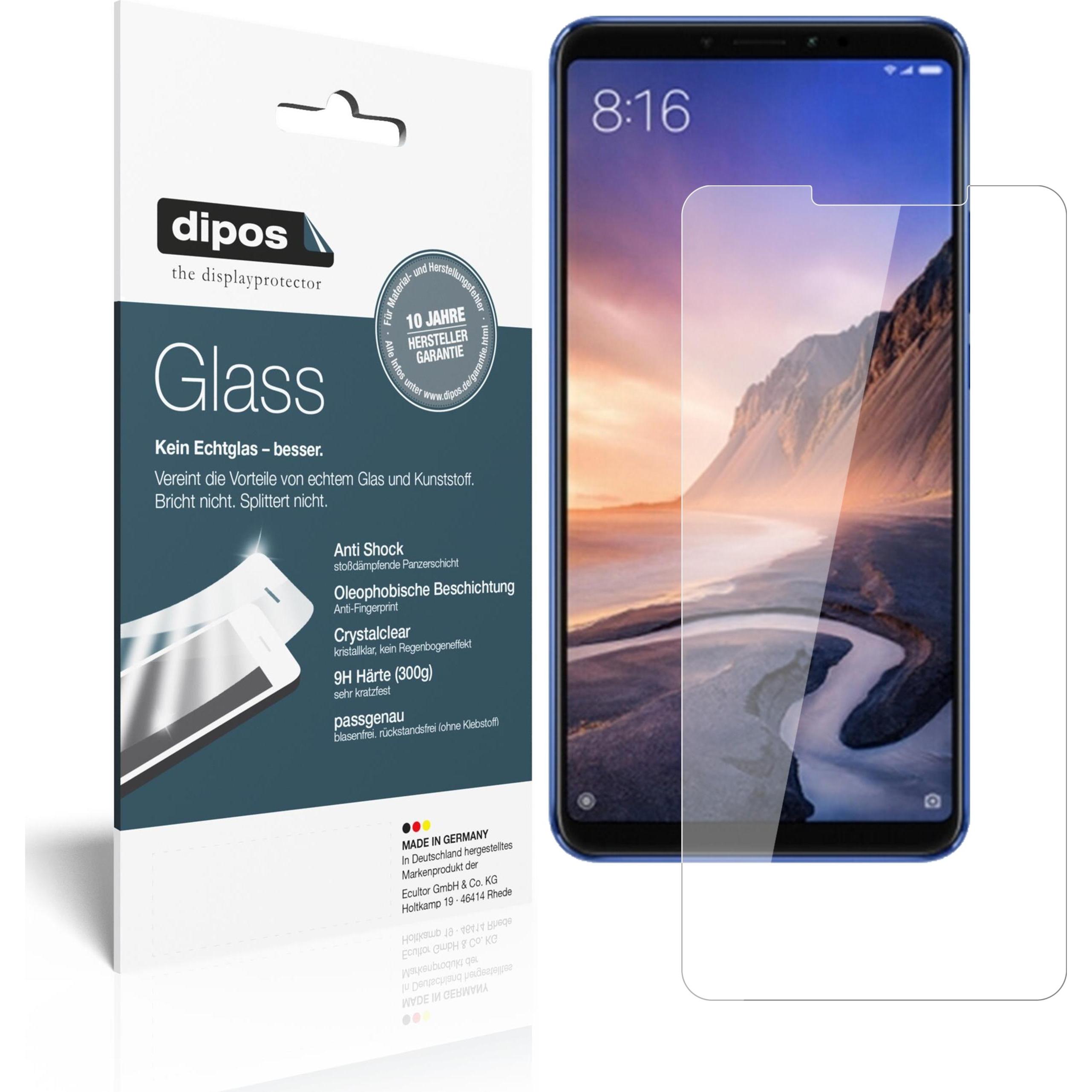Dipos Displayschutz Anti-Shock (2 Stück, Xiaomi Mi Max 3), Smartphone Schutzfolie, Transparent