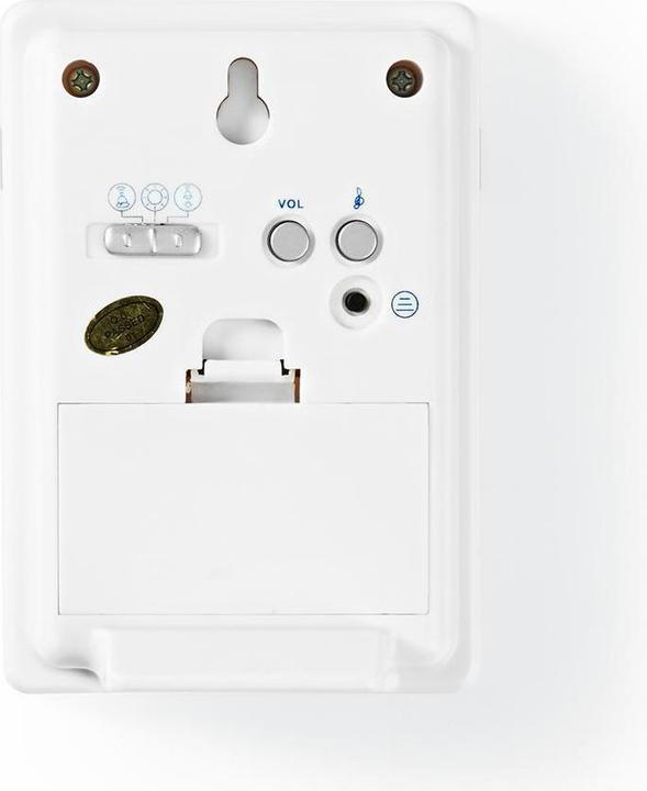 Actual product image Nedis Wireless Doorbell Set Battery Powered 3 V DC 1x CR2032 Volume: 80 dB Signal Range: 300 m IP44 (Funk)
