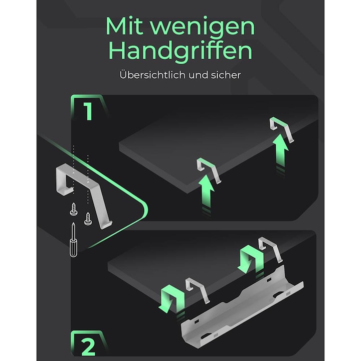 Actual product image Icy Box Cable management tray (Cable hole, 61 cm)
