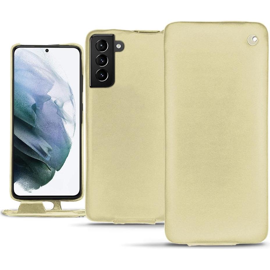 Noreve Lederschutzhülle vertikal (Samsung Galaxy S21+), Smartphone Hülle, Beige