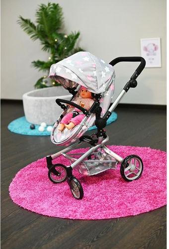 Actual product image Knorrtoys Puppenwagen Boonk - "star grey pink"