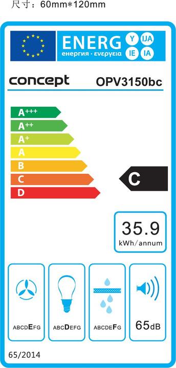 Energy Label Concept OPV3150BC (Hut ventilator)