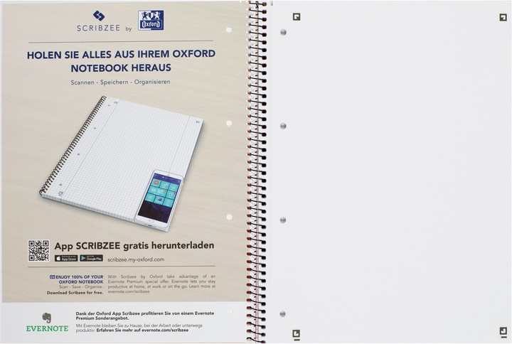 Produktbild Oxford Collegeblock (A4+, Blanko, Harter Einband)