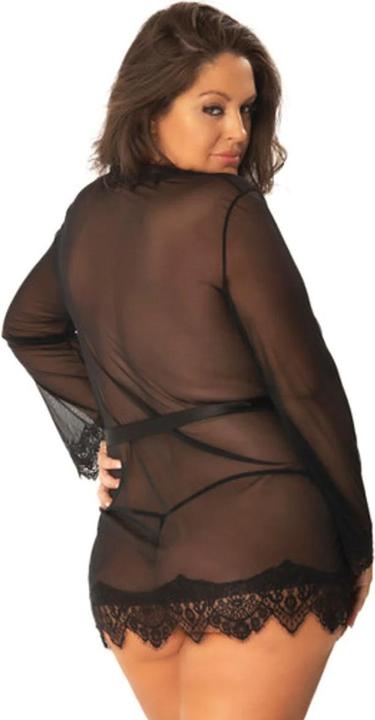 Produktbild OhLaLa Cheri Durchsichtiger Kimono mit Tanga kurvig (XL, XXL)