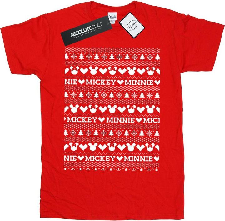 Produktbild Disney Mickey And Minnie Christmas Fair Isle TShirt (M)