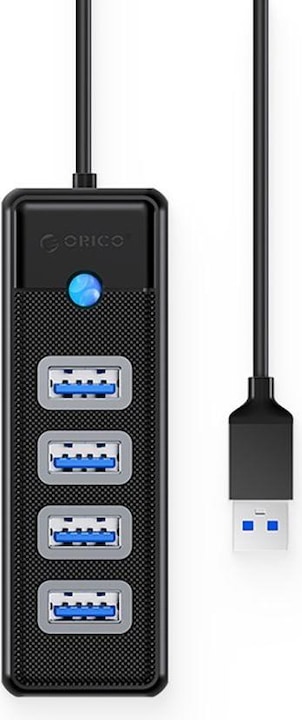 Produktbild Orico Converter Hub PW4U-U3 USB-A / 4x USB-A 3.0 - black (USB-A, 4 Ports)