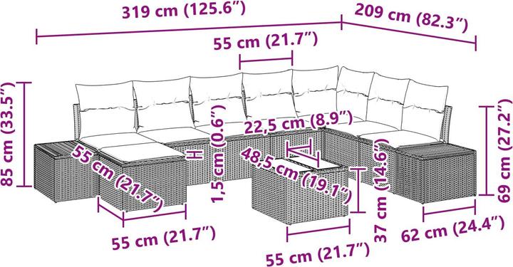 Produktbild vidaXL Gartensitzmöbel