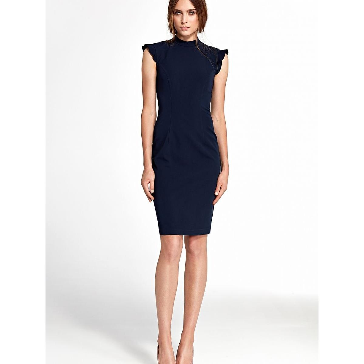 Nife, Damen, Kleider, Alltagskleid, Blau, (40)