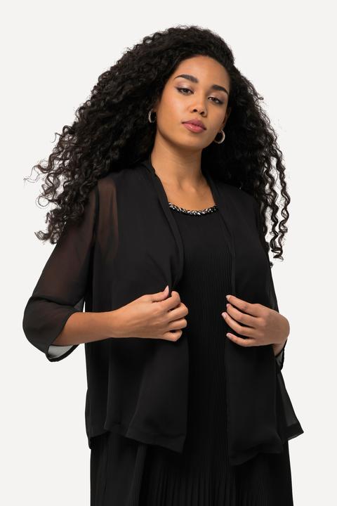 Produktbild Ulla Popken Chiffonjacke, Oversized, Schalkragen, 3/4-Arm (54)