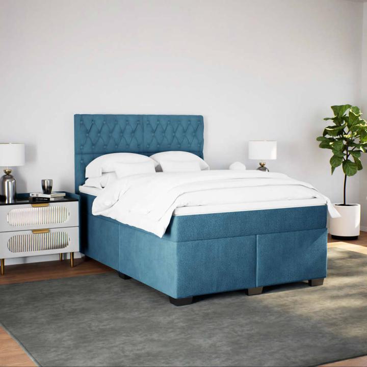 Produktbild vidaXL Bo x springbett mit Matratze 160 x 200 cm Samt (160 x 200 cm)