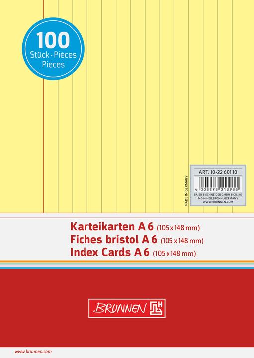 Actual product image Brunnen CARD.A6 LIN YELLOW/Pà100 (A6, 180 g/m², 100 x)