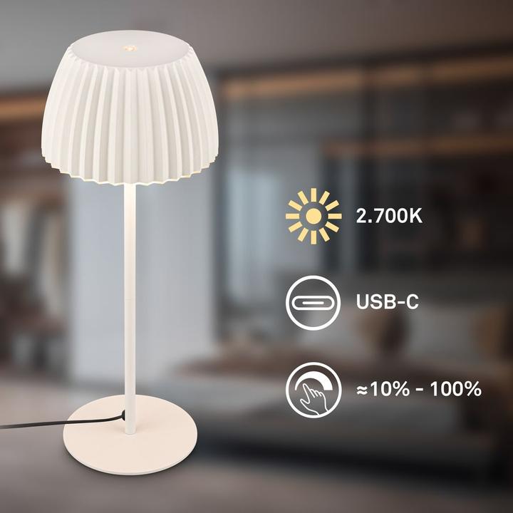 Immagine prodotto Briloner LUCA LED Tischleuchte mit Lichtkante - Altweiss (800 lm)