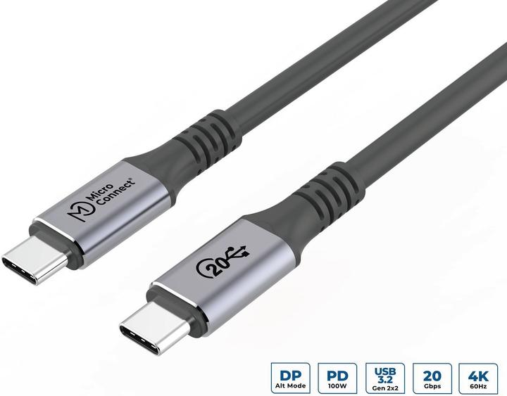 Image du produit MicroConnect Câble USB-C Premium 1.5m (1.50 m, USB 3.2 Gen 2x2, 100 W)