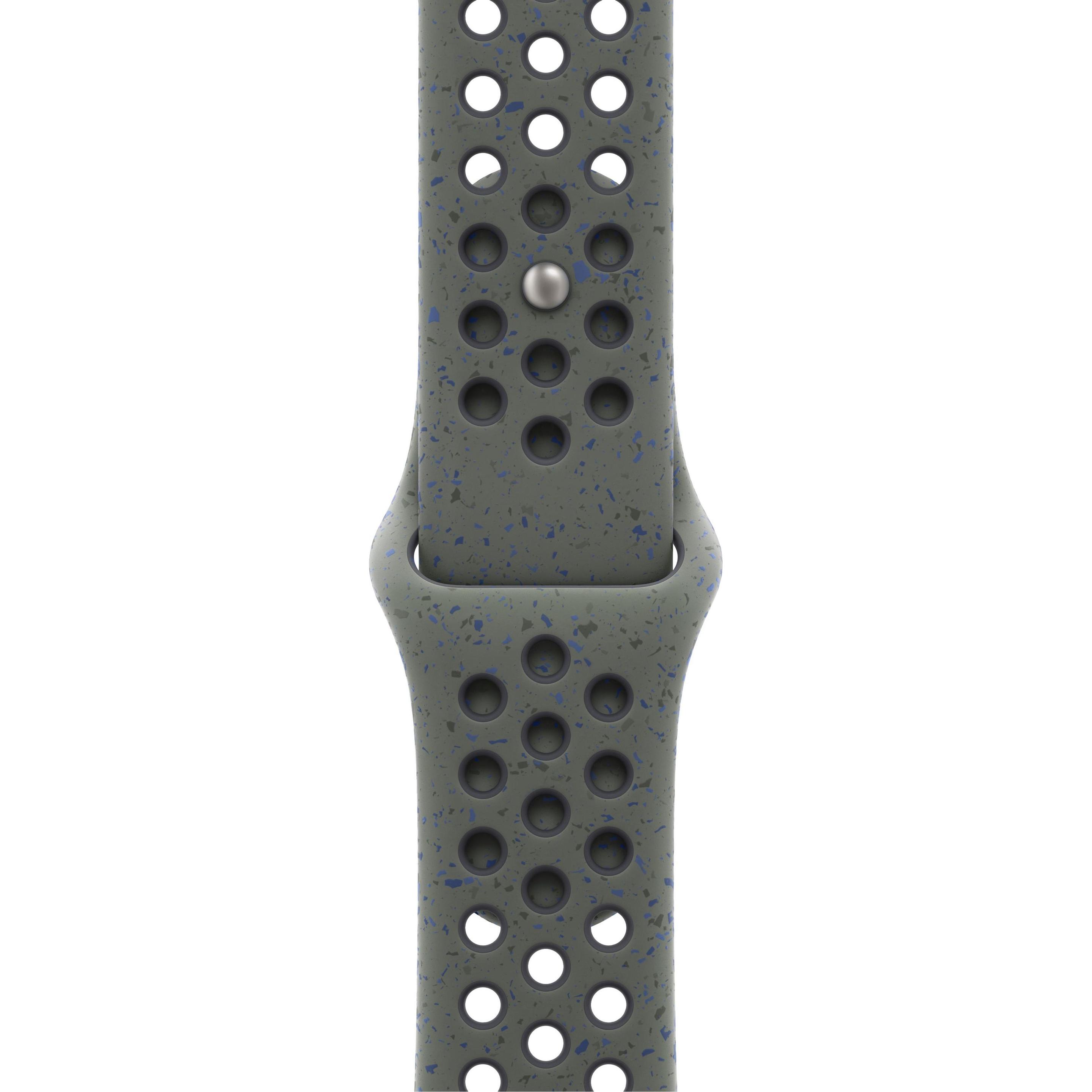 Thumbnail - Apple Nike Sport Band (42 mm, Fluorelastomer, Apple Watch Series 10), Uhrenarmband, Grün, Grau