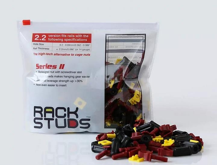 Actual product image Minkels Rackstuds, red, bag 100 pieces. Unit: Bag 100 pcs