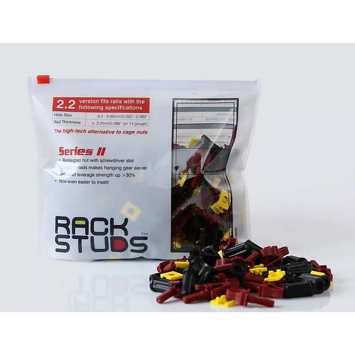 Thumbnail - Minkels Rackstuds, red, bag 100 pieces. Unit: Bag 100 pcs, Serverschrank Zubehör, Rot