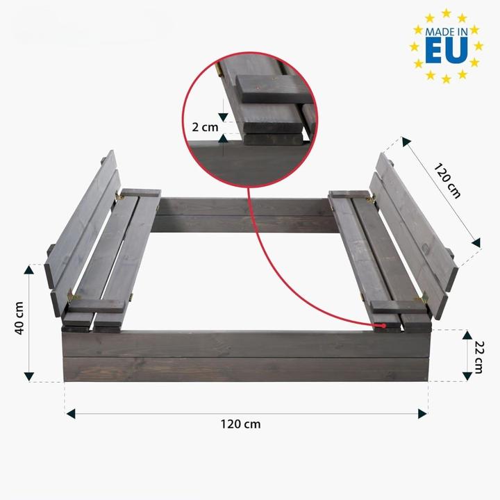 Produktbild Milkii Sandkasten mit Abdeckung / Sitzbänke