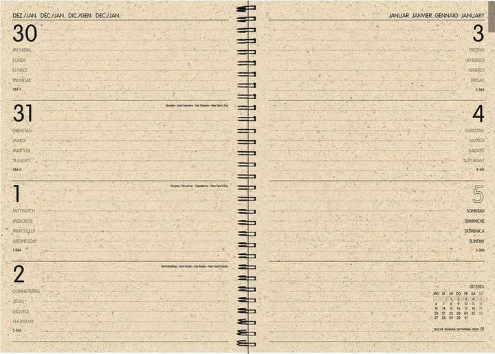 Image du produit Simplex Wochenagenda Graspapier 2026 40408.26 1W/2S Flower Pot ML 14.8x21cm (14.8 x 21 cm, 1 semaine / 2 pages)