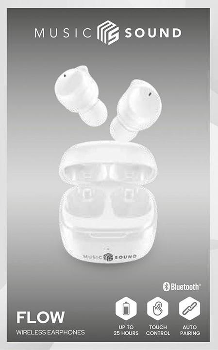 Image du produit Cellularline Music Sound Flow Casque intra-auriculaire sans fil Musique et appels Bluetooth Blanc (Pas de réduction du bruit, 25 h, Sans fil)