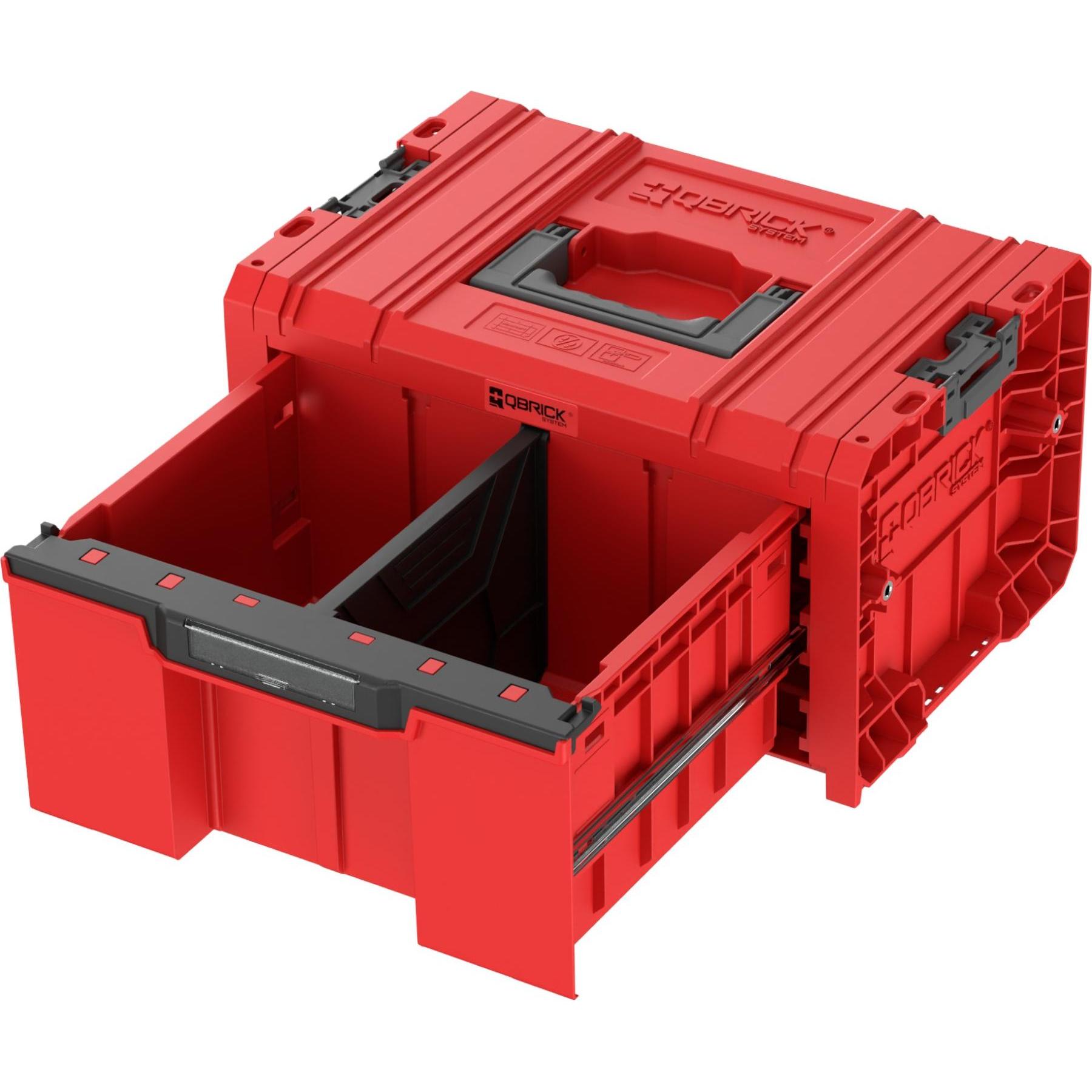 Qbrick, Werkzeugkoffer, Box mit Schublade System PRO 2.0 DRAWER 1 TOOLBOX BASIC RED Ultra HD Custom