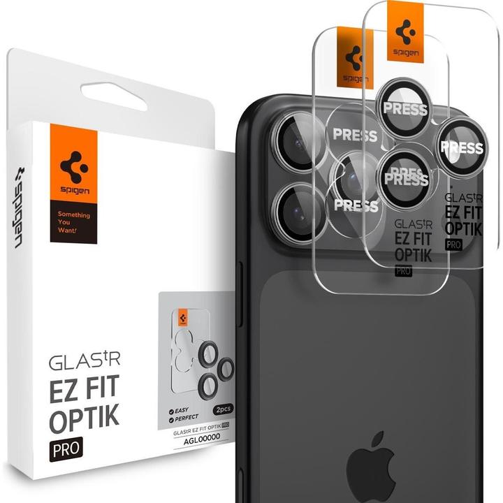 Actual product image Spigen Glass tR EZ Fit Optik Pro 2 Pack (2 pcs., Apple iPhone 17 Pro)