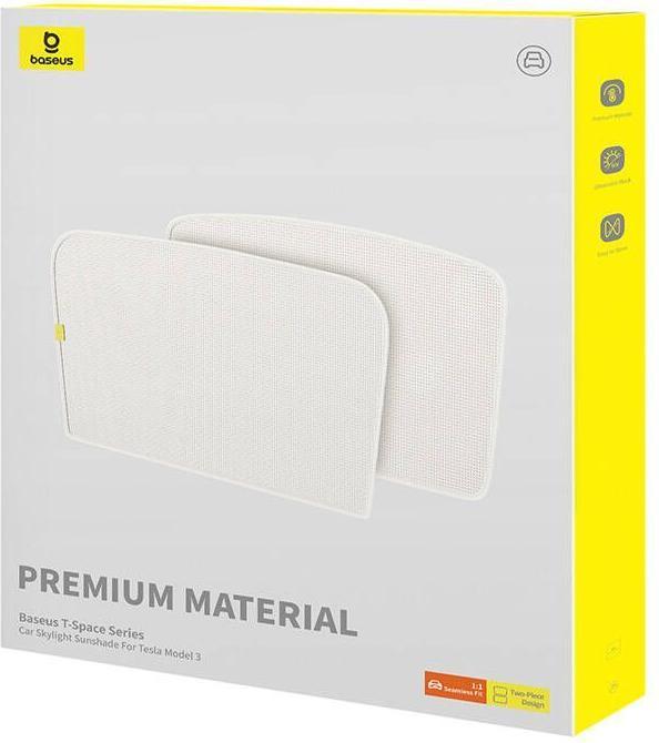 Image du produit Baseus Car Skylight Sunshade Single Layer Version T-Space for Tesla Model 3 (white)