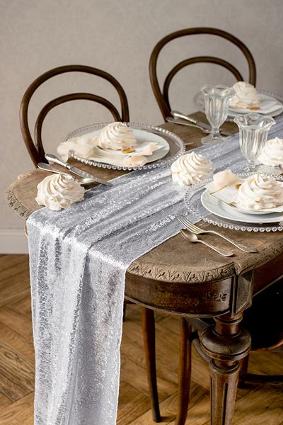 Actual product image Partydeco Tischläufer mit silbernen Pailletten