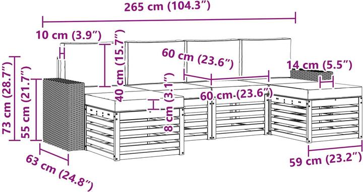 Produktbild vidaXL Outdoor-Sofa