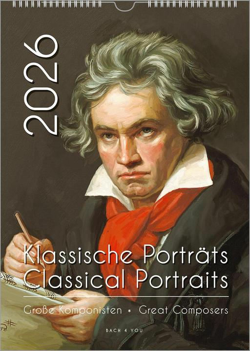  Renate Bach Komponisten-Kalender, ein Musik-Kalender 2026, DIN A4 - Galaxus Bildidee 
