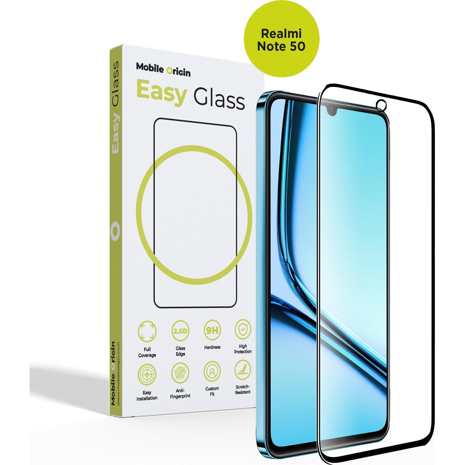 Mobile Origin EasyGlass Schutzglas für Realme Note 50 (Realme Note 50), Pellicola protettiva smartphone