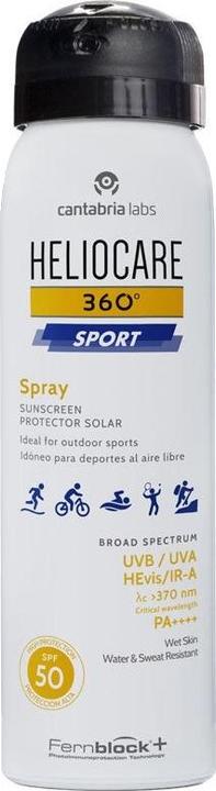 Actual product image Heliocare 360ao Sport Sunscreen Spray Spf50 100ml (Sun spray, SPF 50, 100 ml)