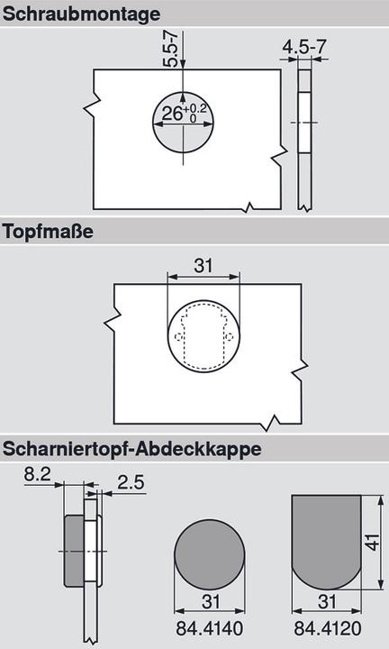 Productafbeelding Blum Glasdeur scharnier clip boven