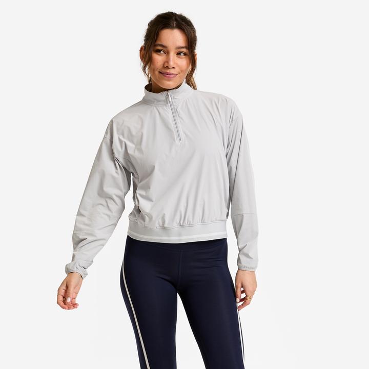Produktbild Domyos Sweatshirt Damen Canvas halber Reissverschluss locker Polyester Elasthan (S)