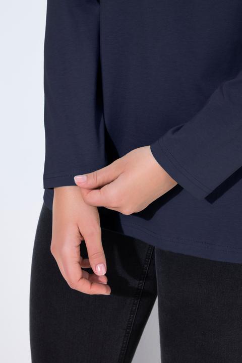 Actual product image Ulla Popken Basic Long Sleeve Round Neck Henley Tee (54)