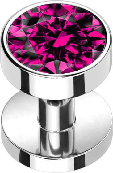 Produktbild Star Piercing Skin Diver silber mit Kristall fuchsia (ohne Messing, Titan)