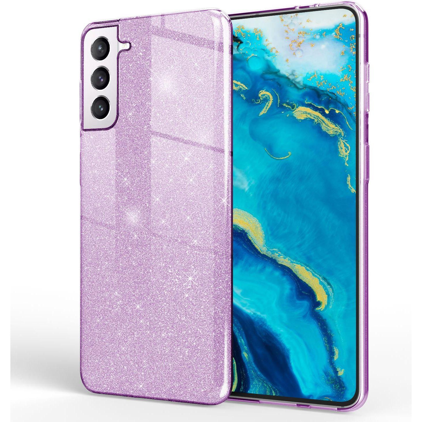 Thumbnail - Nalia Glitzer Handyhülle (Samsung Galaxy S22+), Smartphone Hülle, Violett