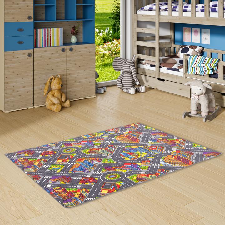 Produktbild Snapstyle Kinder Spiel Teppich Strassenteppich 3D Big City (80 x 240 cm)