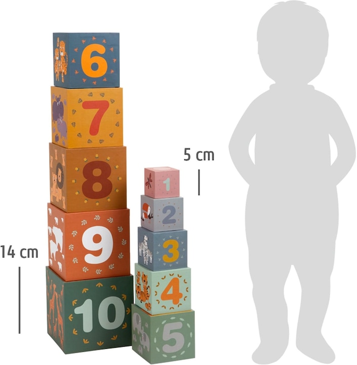 Actual product image small foot Stacking cube safari