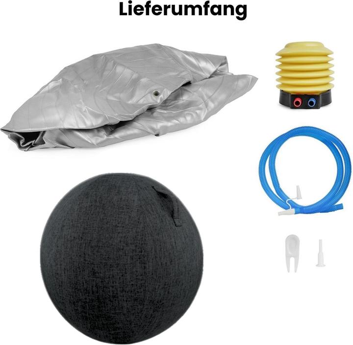 Produktbild Hermex Sitzball mit Schutzhülle Yoga-Ball Gymnastikball Fitnessball (65 cm)