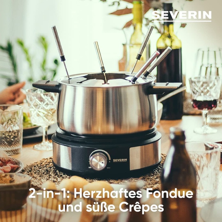 Actual product image Severin FO2471 stainless steel, black (Chocolate fondue, Cheese fondue, Chinoise Fondue, Fondue Bourguignonne)