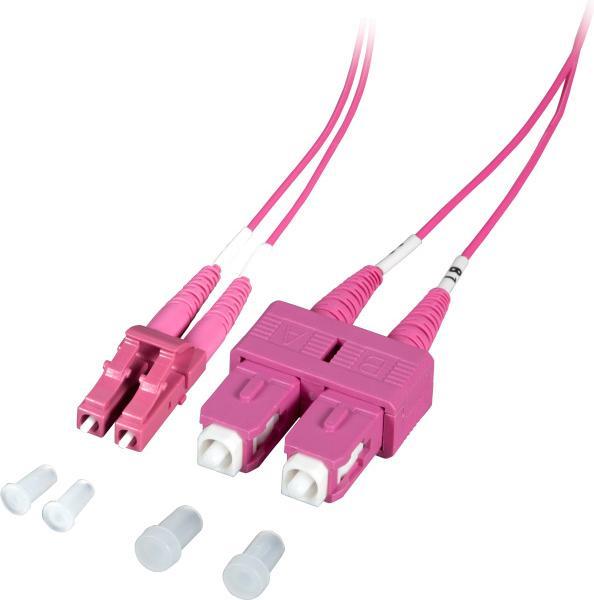 EFB Elektronik Duplex Jumper LC-SC 50/125µ, OM4, LSZH, erika violett, 1.2mm, 2m (LSOH, CAT6a, 2 m)