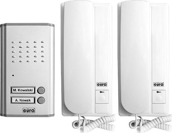 Produktbild Eura ADP-47A3 DOPPIO-Gegensprechanlage – Silber, Zweifamilienhaus, Freisprecheinrichtung, Unterstützung f
