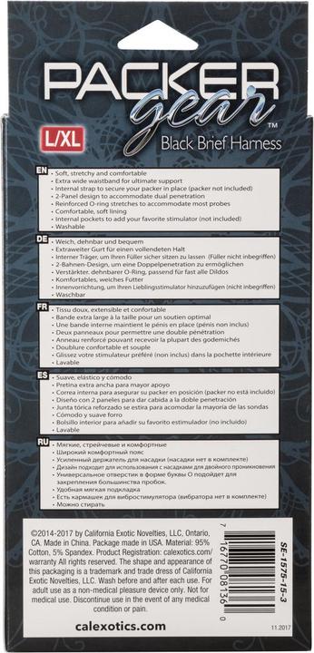 Voedingswaarden en ingrediënten CalExotics Packer Gear Kort Harnas-L-XL