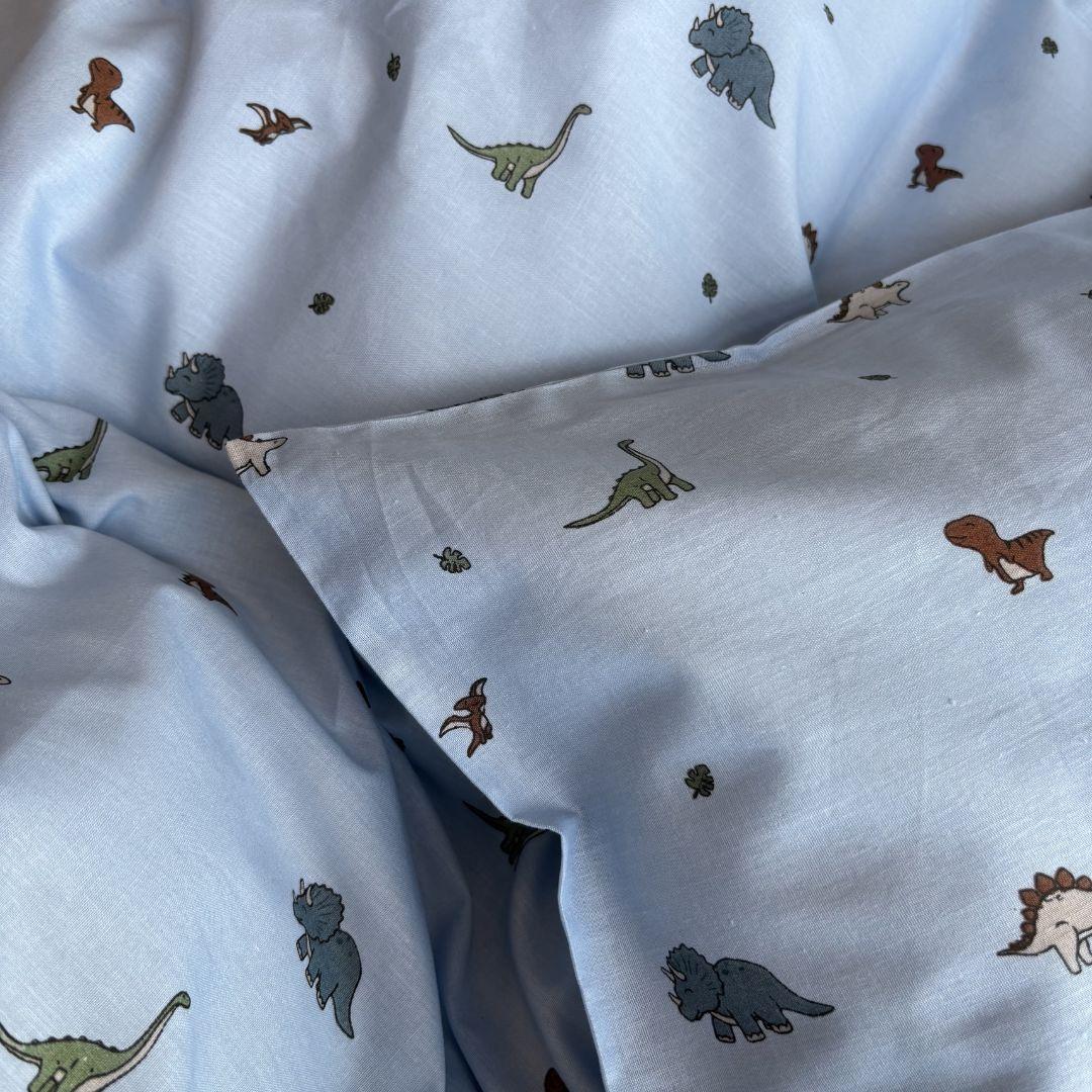 By Mats, Biancheria da letto bambini, - Mini Dino Bed Linen Set - 100x140 cm x 40x45 cm (MAT279)