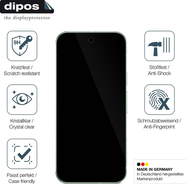 Actual product image Dipos Anti-Shock Screen Protector Clear (1 Piece, Google Pixel 9)