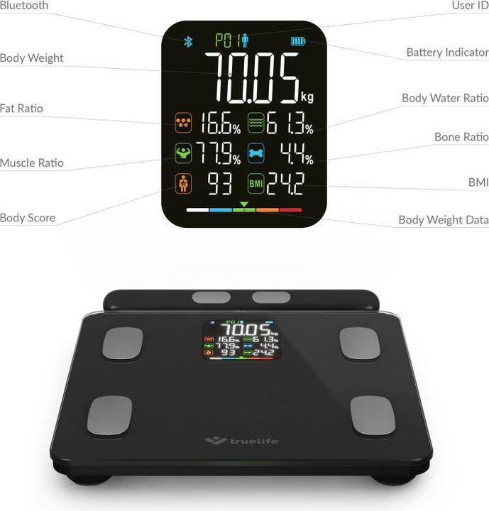 Immagine prodotto KAM FitScale W8 Schwarz (180 kg)