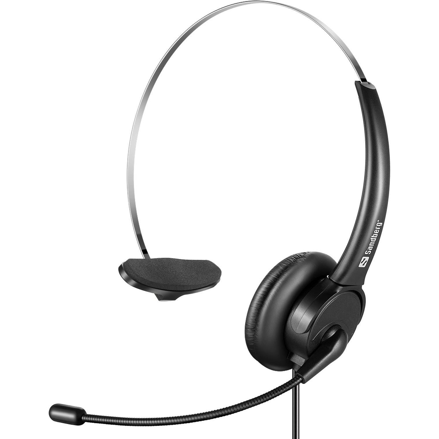 Sandberg USB Office Headset Mono (Kabelgebunden, USB-A), Office Headset, Schwarz